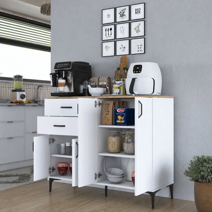 Hanah Home Armario Multiusos Blanco y Nogal